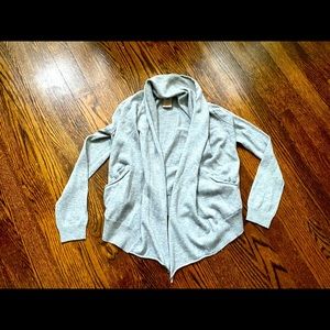 Grey Slouch V-Cut Open-Front Sweater (7-8 YR)